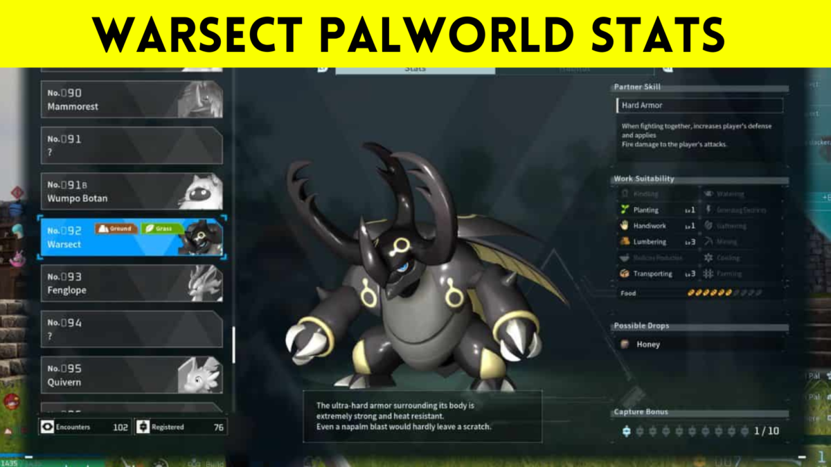 warsect palworld stats